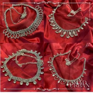 [1.1 PROMO] Silver Stone Saree Hip Chain Flexible Hip Chains Rantai Pinggang Perempuan India Fesyen Bollywood Mad Urban