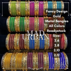 [CLEARANCE DAY] Fancy Gold Bangle Set for 2 Hands Available 2.6 to 2.12 Size Gelang Tangan India Mad Urban