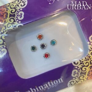 5 sticker Bindhi colors in a card South Indian Sticker Pottu Designer Forehead sticker bindi Mad Urban