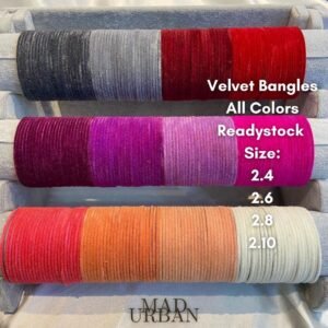 Fancy Velvet Colorful Bangles Available in All Size 2.4 - 2.10 Gelang Tangan India Mad Urban Bracelet