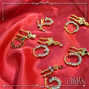 [HOT SALE] Bharatanatyam Mookuthi Mukuthi Stone & Kemp Set Bharatham Dancers Nose Ring Nath Bullaku Jewellery Mad Urban