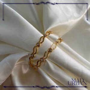 [HOT SALE] Guarantee 2 Years Micro-Gold Plated Bangle Semi Precious Stone Casual Wear Neli Kappu Gelang Mad Urban