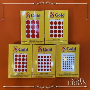 VS Gold Brand Round Maroon Size Sticker Pottu Bindi Forehead Accessories Bindhi Mad Urban Jewellery