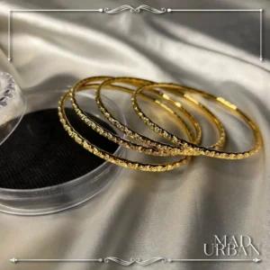 Gold Plated Bangles Sepuhan Emas India Mad Urban Gelang Tangan Aksesori Bollywood