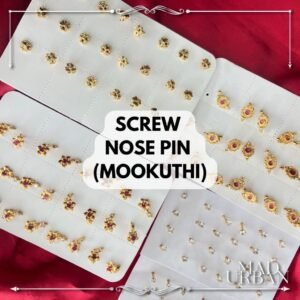 [HOT SELLING] Mookuthi Nose Ring Screw Nose Stud Ready to Wear Nose Pin Mukuthi Mad Urban Aksesori Bollywood India