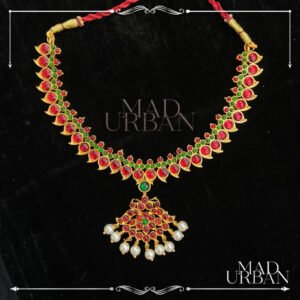 [NEW STOCK] Kemp Necklace Choker 2nd Grade Guality Arakku Neck Set Bharathanatyam Accessories Mad Urban Jewelleries