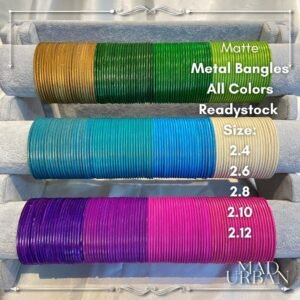 Fancy Valentine Bangle Collections 24 Pcs in 1 Set Metal Valayil Colorful Matte Bollywood Design Gelang Tangan Mad Urban