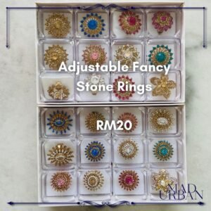 Adjustable Fancy Stone Ring Metal Plating Rings Cincin Fesyen Bollywood yang Laras Mad Urban Jewelry Pakaian Hiasan